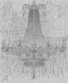 现代创意灯饰线条装饰画