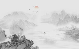 写意水墨山水画