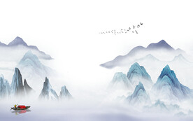 高清 现代背景山水 TIf分层