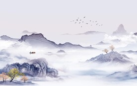 人气 现代背景山水 TIf分层