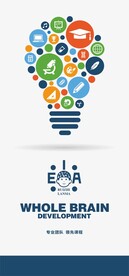 彩色大脑智力灯泡