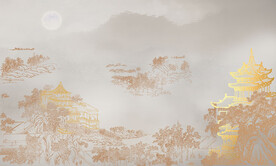 中式意境肌理山水背景装饰画