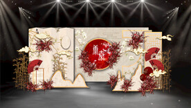 中式婚礼舞台背景