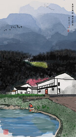 水墨山水装饰画