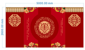 中式婚礼舞台效果图