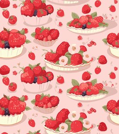 饼干甜品糕点美食食物连续花纹