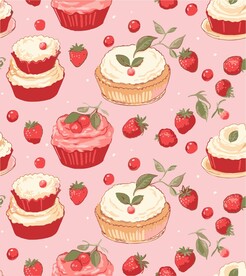 草莓化妆品包装素材矢量图