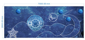 蓝色婚礼舞台背景板