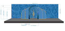 蓝色婚礼舞台背景板