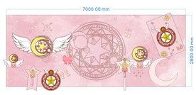 粉色可爱婚礼舞台背景板