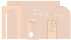 婚礼迎宾区背景板