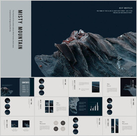 高端灰山商务工作汇报ppt模板