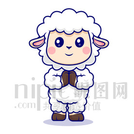 可爱卡通小白羊绵羊
