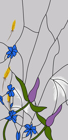 高清分层透明底彩绘玻璃打印图