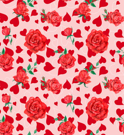红心玫瑰图案