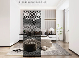 高清分层透明底屏风玻璃打印图