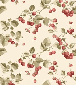 红色浆果无缝图案背景