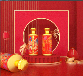 场景喜酒瓶