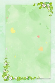 绿色小清新春天唯美水彩背景