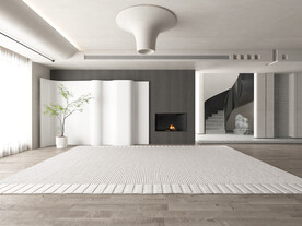 现代客厅沙发背景墙空场景