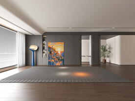 客厅背景墙3D场景