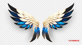 酷炫双色动漫卡通羽毛翅膀