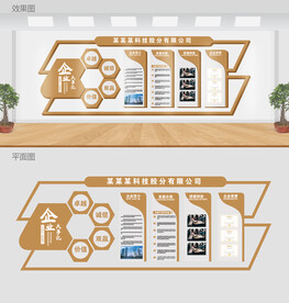 动感线条公司企业文化形象墙