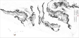 新中式抽象水墨山水风景背景墙