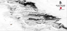 新中式抽象水墨山水风景背景墙