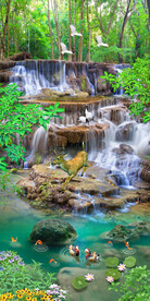 流水生财瀑布九鱼玄关