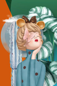 莫兰迪少女 卡通少女 美少女 