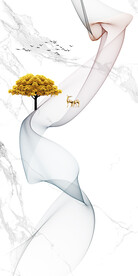 新中式爵士白飘带玄关背景