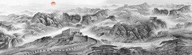 水墨国画长城 