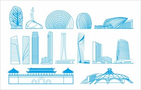 珠海地标线稿图