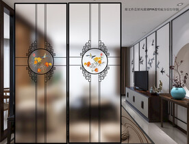 高清分层透明底屏风玻璃打印图