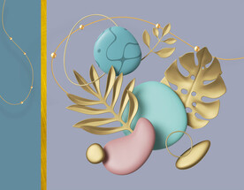 现代简约几何图背景装饰画