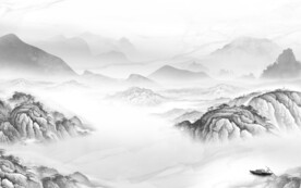 最新 清晰灰色山水 TiF分层