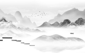 人气 清晰灰色山水 TiF分层