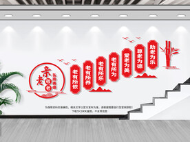 养老院楼梯文化墙