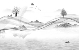 清晰 灰色山水背景 TIF分层