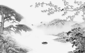 简约 灰色山水背景 TIF分层