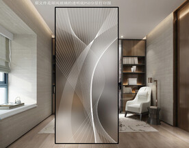 高清分层透明底屏风玻璃打印图