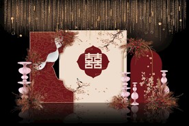 红色中式婚礼背景
