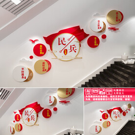 民兵之家楼道文化墙