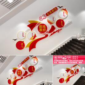 阳光教育楼道文化墙