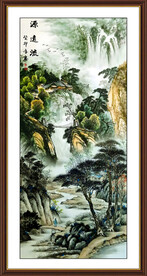 竖幅山水
