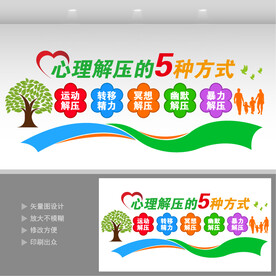 心理解压心理咨询文化墙