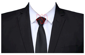 男西装黑领带psd