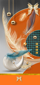 抽象羽毛玄关背景装饰画