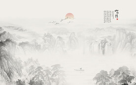 意境水墨山水画